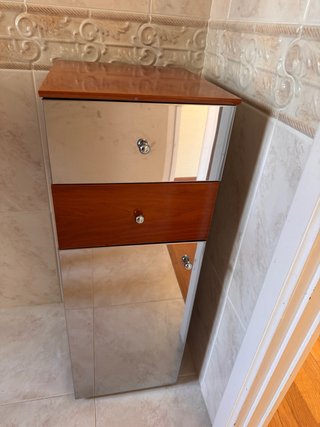Mueble baño/habitación madera y cristal