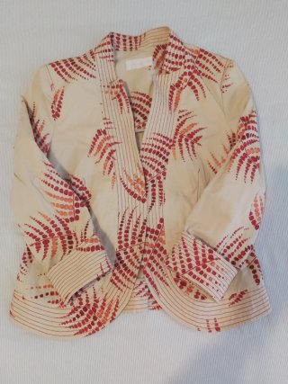 Traje chaqueta Purificación García beige/fresa