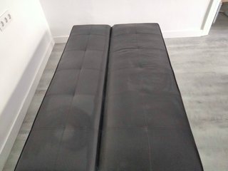 Sofá Cama Piel Sintética Negro