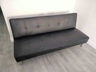 Sofá Cama Piel Sintética Negro