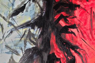 Cuadro abstracto pintado a mano