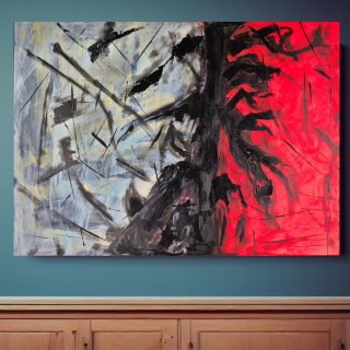 Cuadro abstracto pintado a mano
