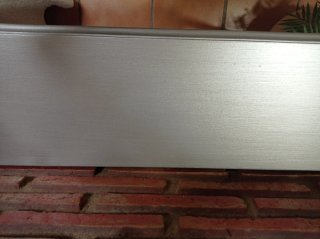 Recibidor de madera lacado en plateado