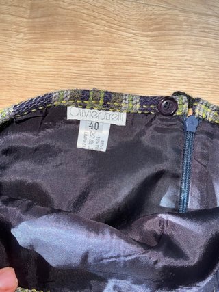 Falda vintage cuadros negro y verde