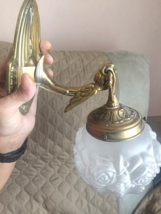 Aplique de pared latón 1930 rosas