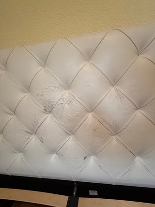 Cama 150x200 Blanca Tapizada