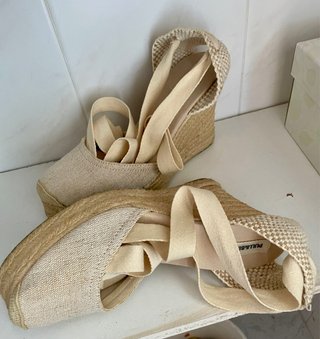 Alpargatas Pull&Bear Beige Cuña 11cm