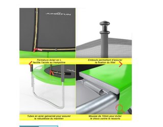 Cama elástica 150 cm con red de seguridad