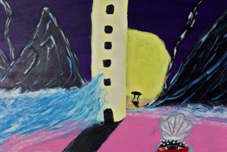 Cuadro surrealista pintado a mano