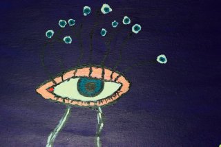 Cuadro surrealista pintado a mano