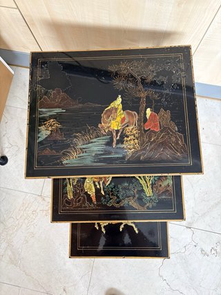 Mesas Nido Vintage Chinoiserie Bambú