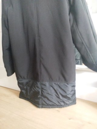 Chaquetón largo invierno negro con cuello pelo