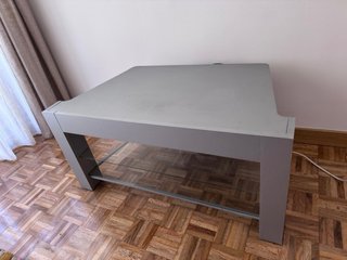 Mesa TV madera 2 baldas cristal