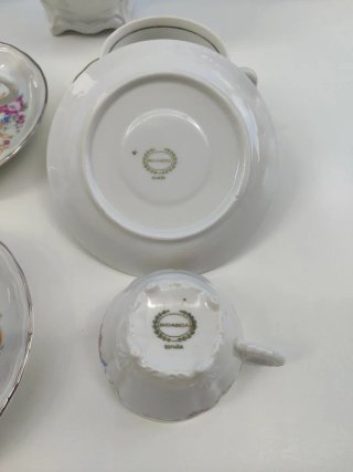 Juego de café Bidasoa porcelana floral,