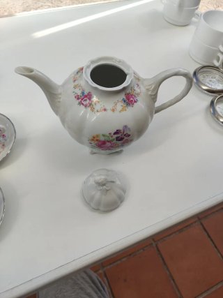 Juego de café Bidasoa porcelana floral,