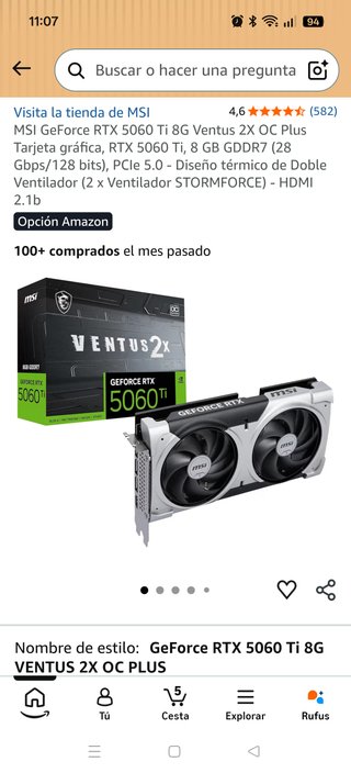 MSI RTX 5060 Ti Ventus 2X OC 8GB