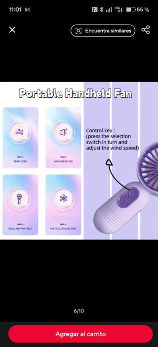 Mini ventilador portátil recargable