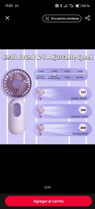 Mini ventilador portátil recargable