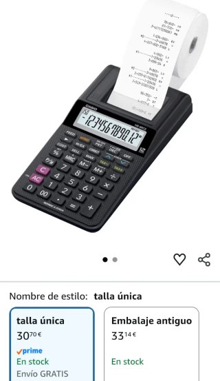 Calculadora Casio HR-8RCE con rollo