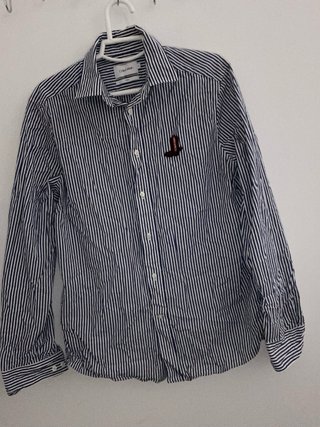 Camisa Calvin Klein Rayas Azul/Blanco Talla M