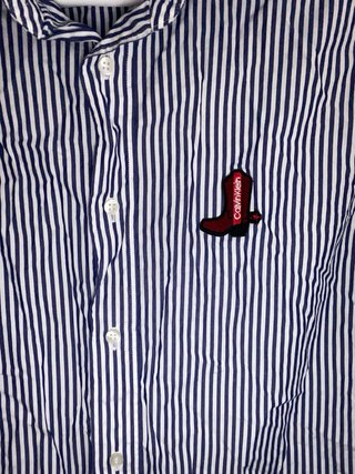 Camisa Calvin Klein Rayas Azul/Blanco Talla M