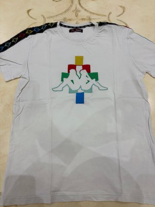 Maglietta Kappa bianca con logo colorato