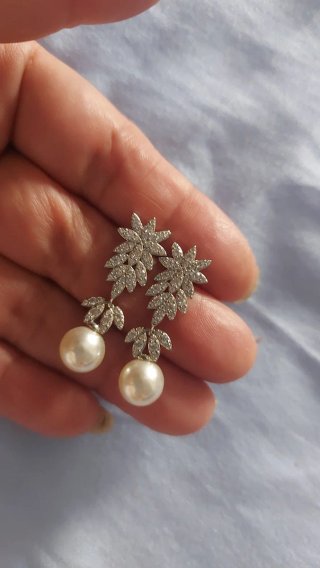 Pendientes Novia Perlas y Circonitas Plata