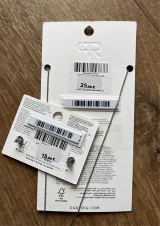 Conjunto Parfois: Pendientes y Collar Trébol acero