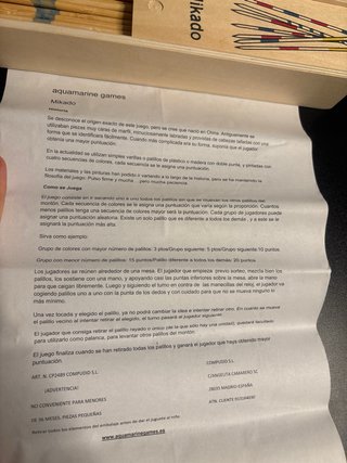 Juego Mikado de madera