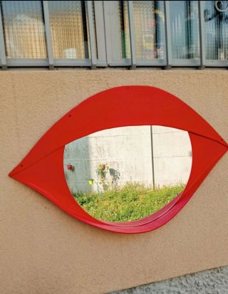 Specchio Nembula Design Rosso