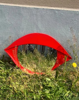Specchio Nembula Design Rosso