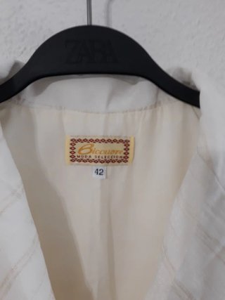 Vestido largo Biccuore Beige/Blanco