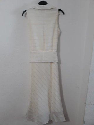 Vestido largo Biccuore Beige/Blanco
