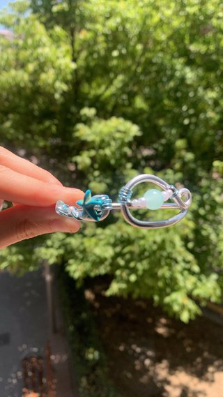 Pulsera/brazalete plateado estilo mar