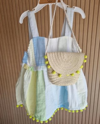 Conjunto Verano Niña Vestido Short y bolso