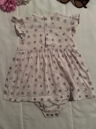Pelele bebé flores rosa