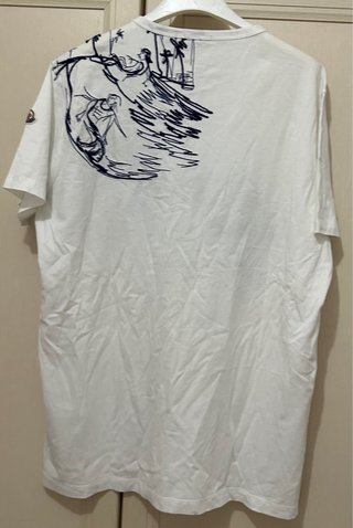 Maglietta Moncler Bianca con Disegno