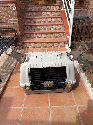 Transportín Perro/Gato Mediano Beige/Gris