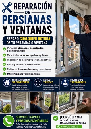 REPARACIÓN DE PERSIANAS Y VENTANAS E INSTALACION