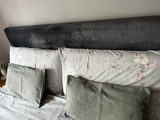 Cabecero tapizado Leroy Merlin 150cm gris