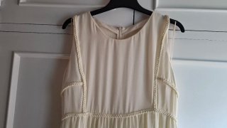 Vestido largo blanco Mango