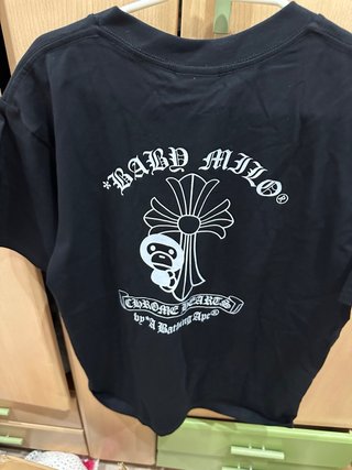 Camiseta Chrome Hearts x Bape Negra