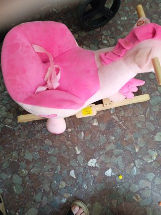 Caballito mecedora unicornio rosa