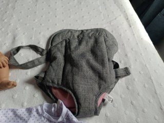 Muñecos bebés gemelos con ropa y mochila porta beb