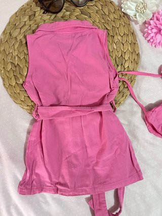 Vestido rosa bebé con bolsito
