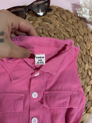 Vestido rosa bebé con bolsito