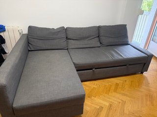 Sofá cama gris tela