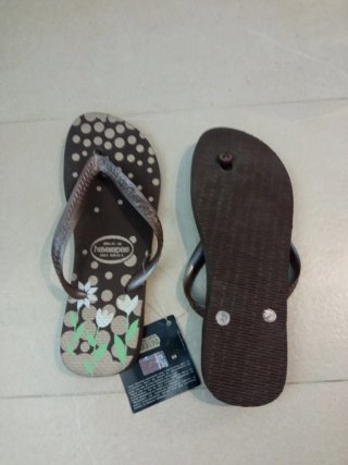 Chanclas Havaianas Marrón Flores Talla 41-42