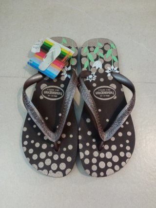 Chanclas Havaianas Marrón Flores Talla 41-42
