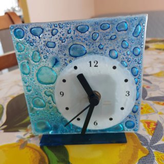 Orologio da tavolo in vetro di Murano